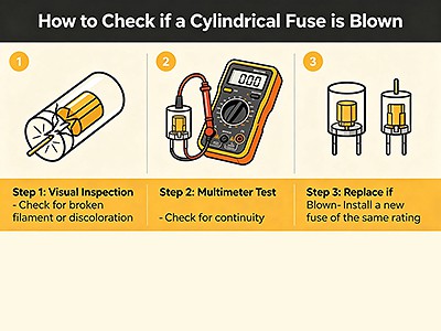 How to tell if a cylindrical fuse is blown?