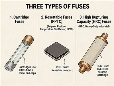 What are the three types of fuses?